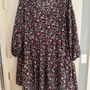 Floral  Women’s  Dress - Black and Red Floral